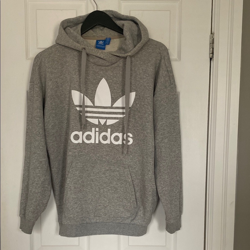 Adidas Gray Heathered Sweatshirt Hoodie